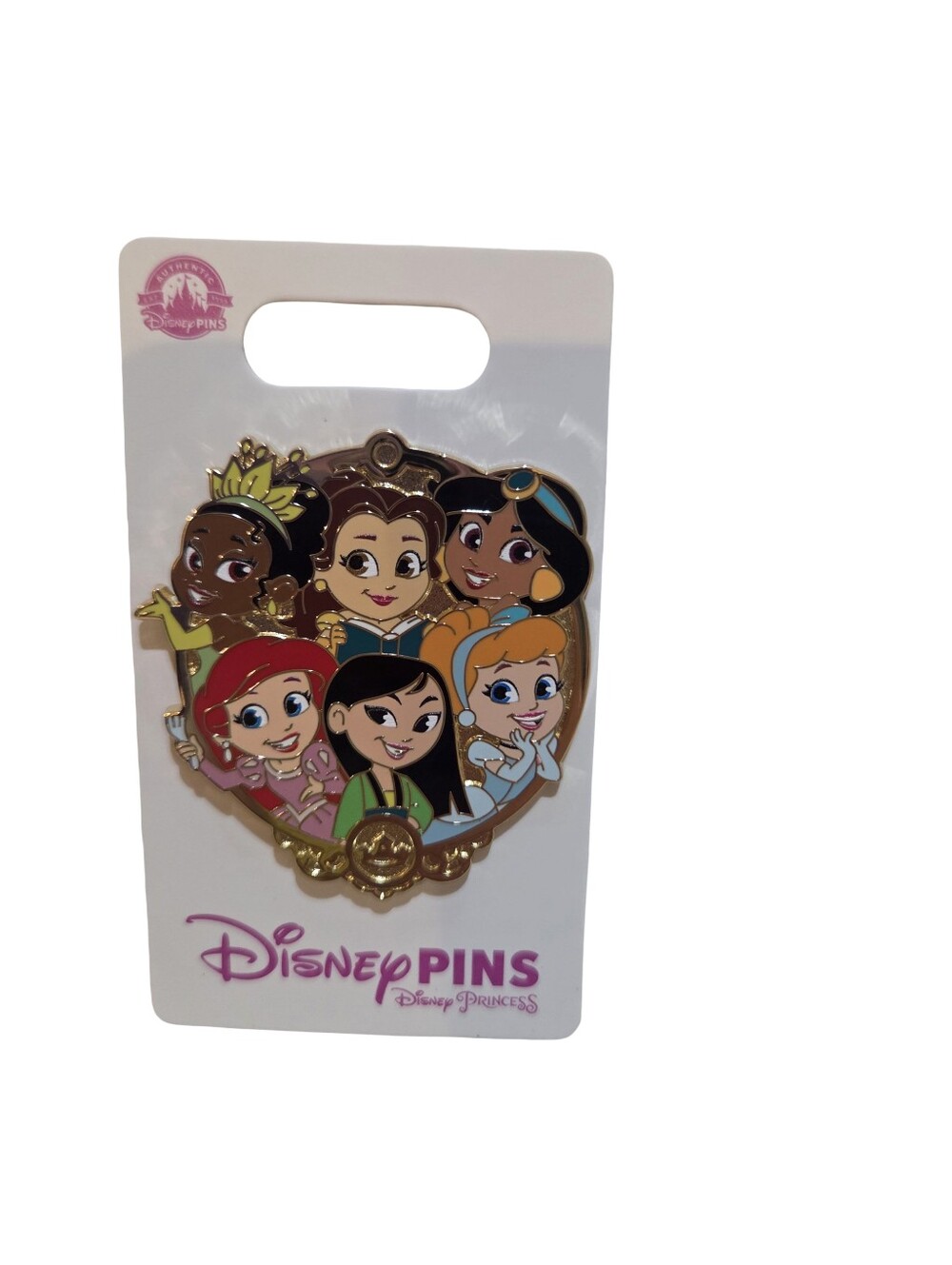 Disney Parks Princess Cluster Cinderella Mulan Ariel Jasmine Belle Tiana Pin NEW